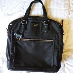 Radley London medium dome convertible backpack handbag satchel black